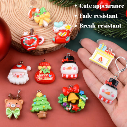 URROMA 30Pcs Stitch Markers, Christmas Charms for Jewelry Making DIY Craft, Crochet Markers for Knitting Weaving Sewing Quilting, Ornament for Zipper Pull
