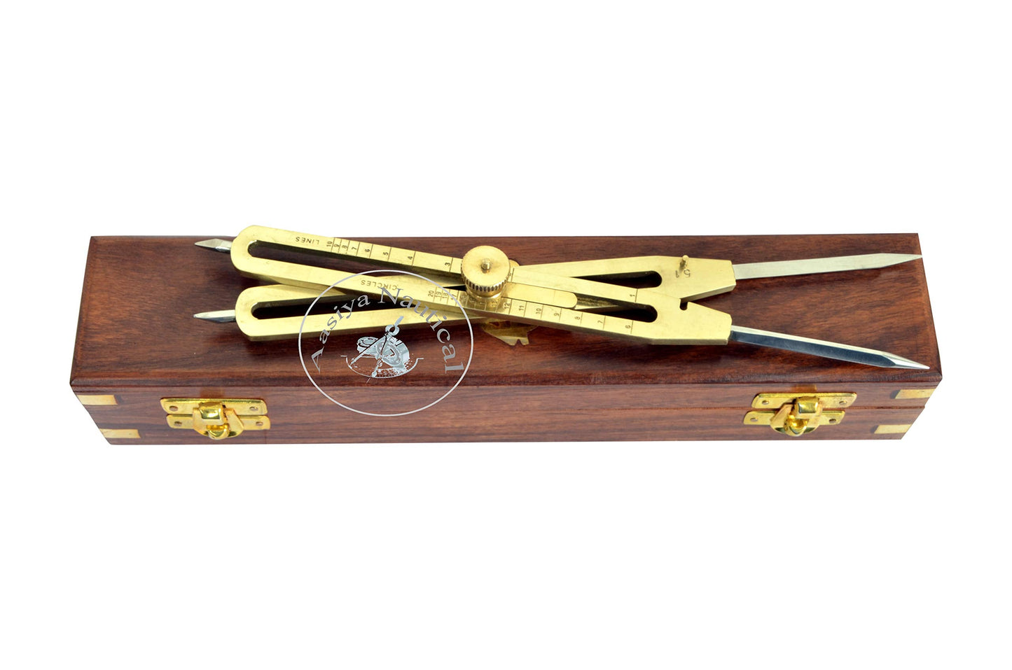 Artist Proportional Scale Divider Drawing Tool Professional 9” Long Solid Brass with Heavy Duty Steel Point with with Wooden Box an