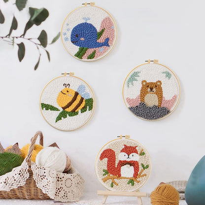 MSDADA 29PC Punch Needle Kit for Adults Beginner, Adjustable Punch Needle Tool with Different Size Needles, Wooden Handle Embroidery Pen Set, Perfect for Gifts, Decoration & DIY Craft Project