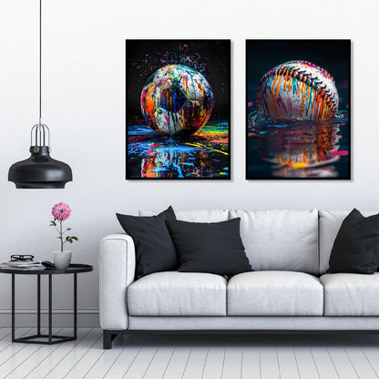 4 Pack Ball Diamond Art Kits for Adults,Graffiti Sports Diamond Painting Kits for Adults Beginner,5D DIY Round Full Drill Gem Crystal Art,Adults Paint by Diamonds Dots for Home Wall Decor 11.8x15.7in