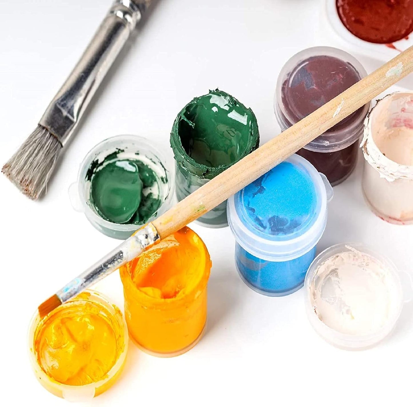 Outus Small Paint Cup with Lids, Plastic Mini Paint Containers DIY Craft Storage Containers for Painting,Beads Seeds Clay or Others(50 Pcs,1.22 x 1.22 x 1.02 Inches)