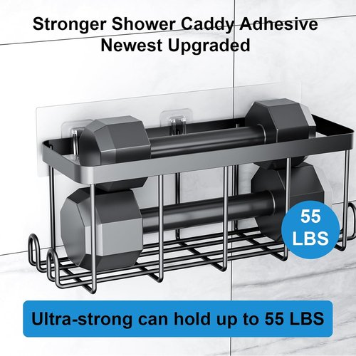 Lsnisni Shower Caddy Adhesive Strips - Waterproof, No Drilling, Strong Hooks for Bathroom & Kitchen | 3 Pack