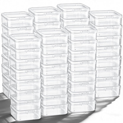 120 Pcs Clear Plastic Beads Storage Containers Box Mini Sizes Rectangular Boxes Small Empty Organizer for Collecting Small Items, Jewelry, Hardware, Arts Crafts Accessories