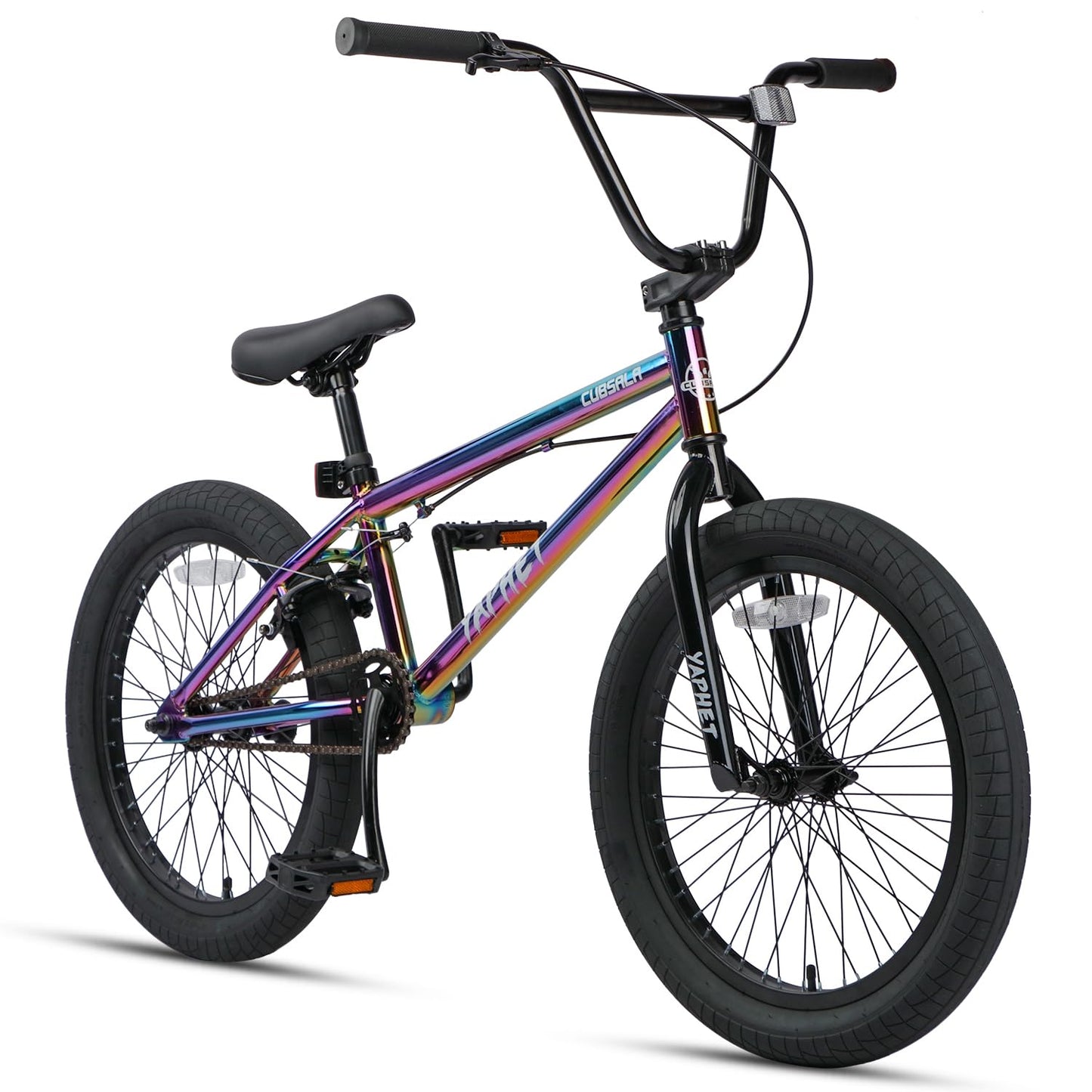 cubsala Freestyle BMX Bike, 20 Inch Yaphet Bicycle for Teen Beginner and Adult Riders, Bike with Hi-Ten Steel Frame, Colorful