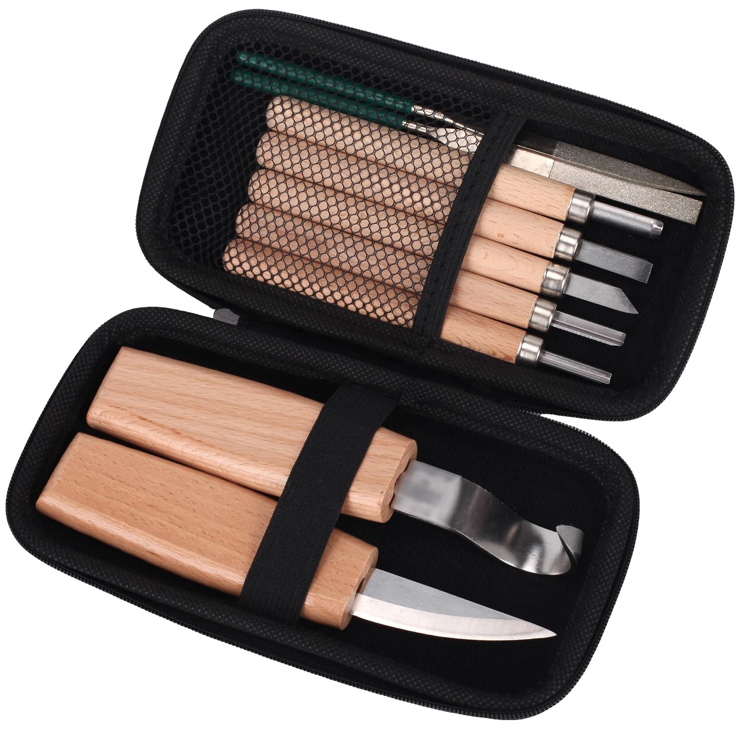 MILUOSONG Wood Carving Kit Box Wood Carving Tools Hand Carving Knife Set with hand Files for Wood,Model,Spoon,Pumpkin, Vegetables Carving Kit for Kids Adults Beginners Woodworking DIY
