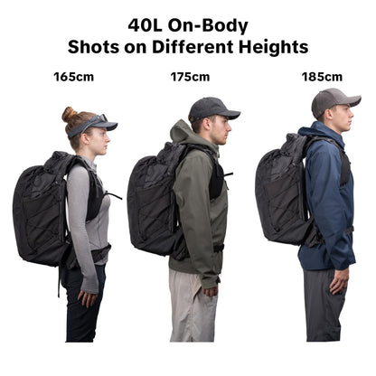 PGYTECH OnePro Ultralight Camera Backpack, Expandable Camera Bag 40L for Photographers, Outdoor Travel Bag with Dividers and 16" Laptop Sleeve, Compatible with DSLR/Drones/Mirrorless (Space Black)