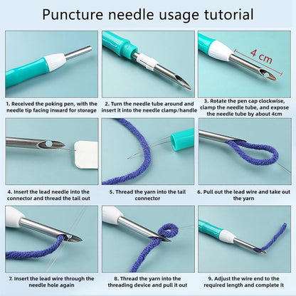 Punch Needle Kit for Beginners, Punch Stitching Kit for Adults, Needle Punch Kits for Adults with Fox and Moon Design, Ideal for DIY Crafts, Embroidery, and Gifts for All Ages