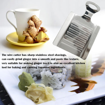 4.3" x 3"Inch Stainless Steel Nutmeg Chocolate Ginger Peeler, Mini Kitchen Grater, Food Grade Spice, Garlic, Wasabi Grater for Baking Cooking Seasoning