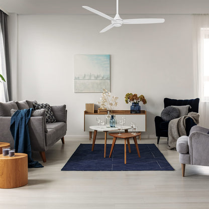 Blitzen Indoor and Outdoor 3-Blade Smart Ceiling Fan 54in Matte White with Remote Control, Matte White
