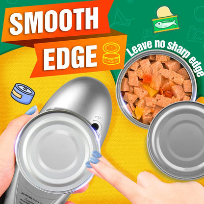 Battery Operated Electric Can Opener, Automatic Opens Most Cans, Handheld Smooth Edge, One Touch Switch Kitchen Gifts