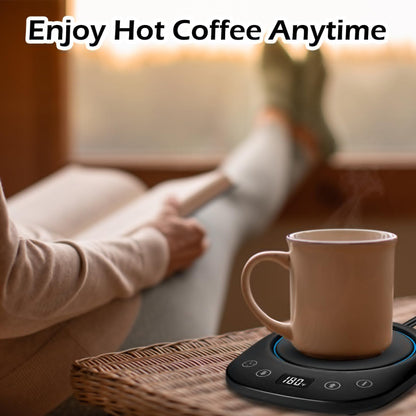 Coffee Mug Warmer, 7 Temp Settings 1-12H Timer & Fast Heating, Auto Shut Off Coffee Mug, Beverage, Milk, Tea Warmer (Black)