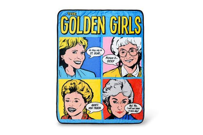 JUST FUNKY Golden Girls Pop-Art Gallery Throw Blanket | Features Famous Quotes | Large 60 x 45 Inches