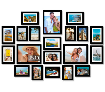 20 Packs Picture Frames Collage Wall Decor for Wall Hanging or Tabletop Display, Gallery Wall Frame Set for Family, Multi Sizes Photo Frames Collage Including 3Pcs 8x10, 8Pcs 5x7, 9Pcs 4x6, Black
