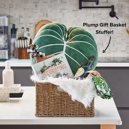 Green Philosophy Co. Monstera Leaf Pillow - Mossy Earth - Large Soft Plant-Shaped Plush Cushion for Couch, Bed, or Reading Nook - Cute & Unique Nature-Inspired Decor Super Soft & Cuddly Throw Pillow