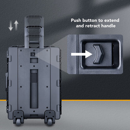 Lykus HC-6540 Large Waterproof Hard Case with Wheels and Customizable Foam, Interior Size 25.6x18.9x15 inch, Suitable for large electronic equipment and more