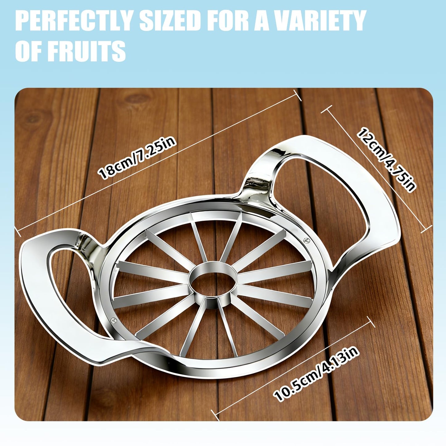 Apple Slicer,12 Blade Extra Large Apple Corer, Heavy Duty Stainless Steel Apple Cutter and Divider，Easy to Use, Time-Saving,Kitchen Tool (12 Blades)