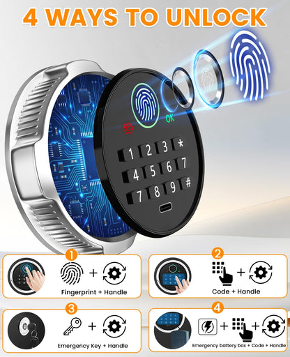 2.8 Cuft Biometric Drop Safe for Business, Anti-Theft Fingerprint Safe with Quick Place Drop Slot, Digital Keypad and Spare Key, Safe Box for Home Office Retail Store Business Mail Church