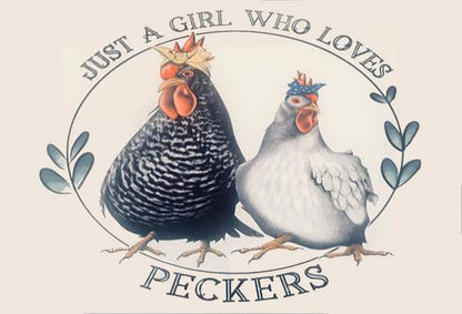 ZMKDLL Funny Tin Sign, Just a Girl Who Loves Peckers, Chicken Coop Decor, Metal Sign for Indoor Outdoor Use