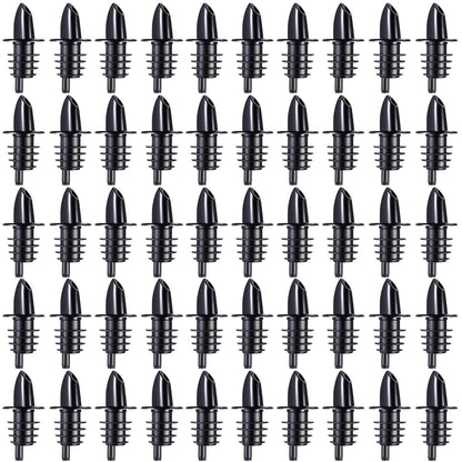 Potchen 100 Packs Pour Spout for Liquor Bottles Flow Pourers Pour Spouts for Bars Clubs Pubs Restaurants Coffee Shops and Home(Black)