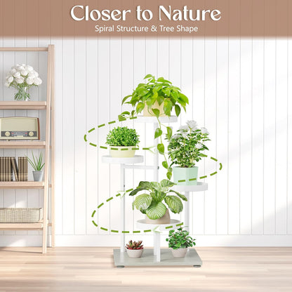 4 iDavosic.ly Tier Plant Stand Indoor, Tiered Corner Flower Holder Shelf Outdoor, Metal Tall Orchid Display Rack