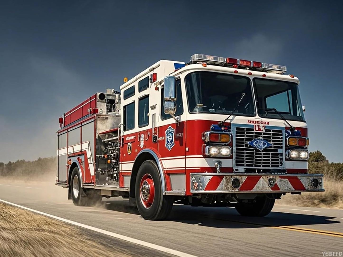 YEEIFFD Fire Engine Truck Diamond Art DIY Kits Stitch Diamond Painting Paint by Diamonds 5D Full Round Drill Gem Art for Beginners Home Office Living Room Bedroom Decor 12x16 Inch