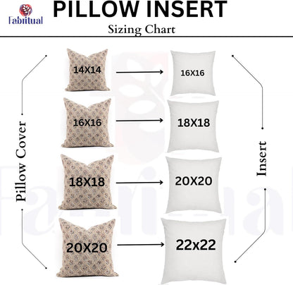14x14 Floral Pillow Cover Cushion Covers Pillowcase Hand Block Print Thick Linen Decorative Accent Throw Covers