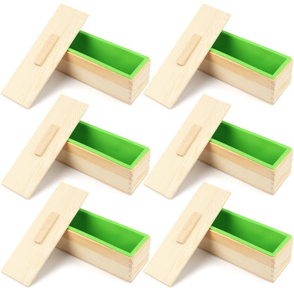 6 Pack 42 oz Soap Loaf Moldes, Soap Moldes for Soap Making with Wooden Boxes, Soap Bar Moldes Can Be Used for Homemade Soap Produce, Soap Making, Ideal Size and Large Capacity