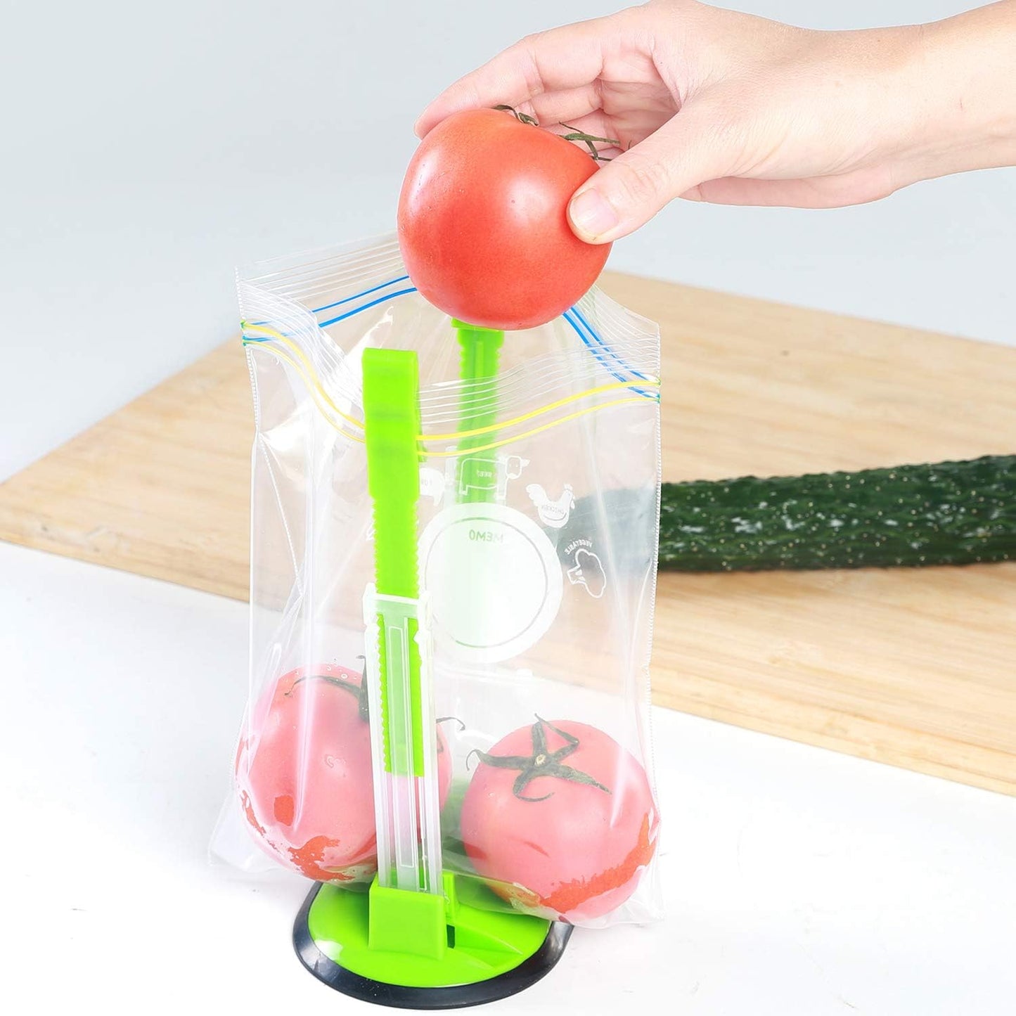 Baggy Rack - Pack of 2 Bag Holder for Plastic Bags, No-hands Food Storage Bag Holders
