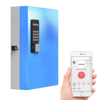 DiDiHere 32 Key Lock Box(Plus), Smart Key Cabinet Wall Mount, 4-Way Unlocking, OTP/APP/Fixed Code Unlock,OTP Access Share Half Remote Unlock