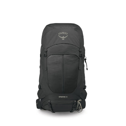 Osprey Stratos 44L Men's Hiking Backpack - Lightweight Backpacking Pack with Waterproof Raincover - Camping Bag, Raven Black