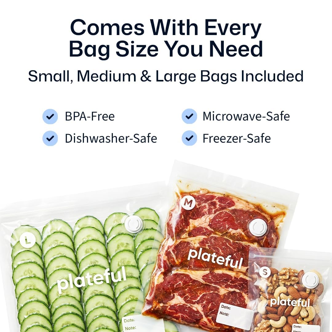 Handheld Vacuum Sealer for Food - Portable Cordless Food Vacuum Sealer Machine, Compact Mini Seal for Storage, Sous Vide & Freezer Preservation (15 Bags)