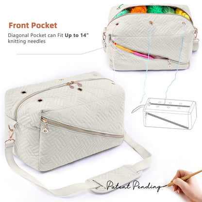 MYBAGZING Crochet Bag Organizer - Knitting Bag - Yarn Storage Organizer - Yarn Bag for Crocheting - Yarn Holder for Crochet Accessories, Crocheting & Knitting Gifts