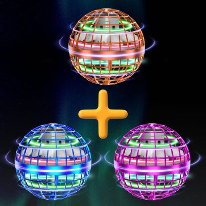 Tikduck 1 Pack Orange/Blue/Pink Flying Orb Ball, 2024 Cool Stuff Christmas Birthday Toy Gift, for Kids Age 6 7 8 9 10