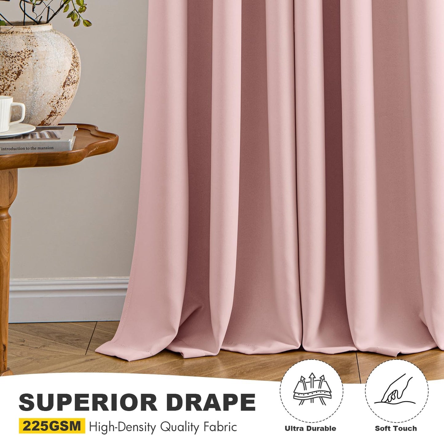 MIULEE Blackout Curtains for Girls' Bedroom - Thermal Insulated Room Darkening Drapes | 84 Inches Long, 2 Panels