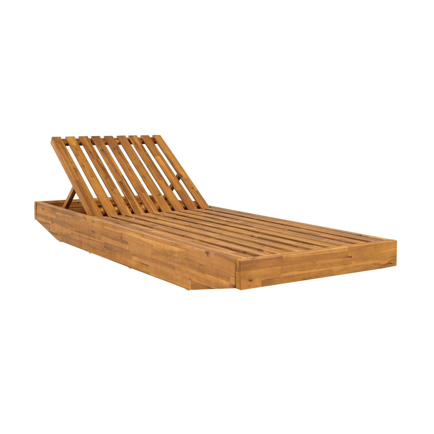 Christopher Knight Home Maril Acacia Wood Chaise Lounge Chair Outdoor, Adjustable Backrest Sun Lounger Recliner, Wooden Patio Sun Bathing Lounge Chair, Teak