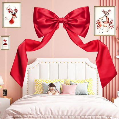 Christmas Decorations - 6.5 Ft Giant Christmas Bows for Tree Decor, Large Satin Coquette Decorative Bows for Tree Topper Wall Wedding Birthday Home Room Party Valentines (red)