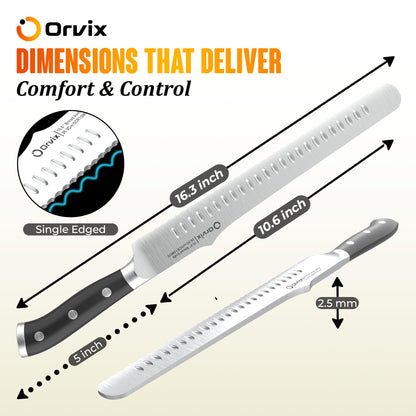 ORVIX Bread Knife 10.6 Inch Serrated Blade with 5-Inch Handle for Homemade Sourdough Bread Ultra Sharp Stainless Steel Full Tang with Ergonomic Handle Artisan Professional Series with Luxury Gift Box