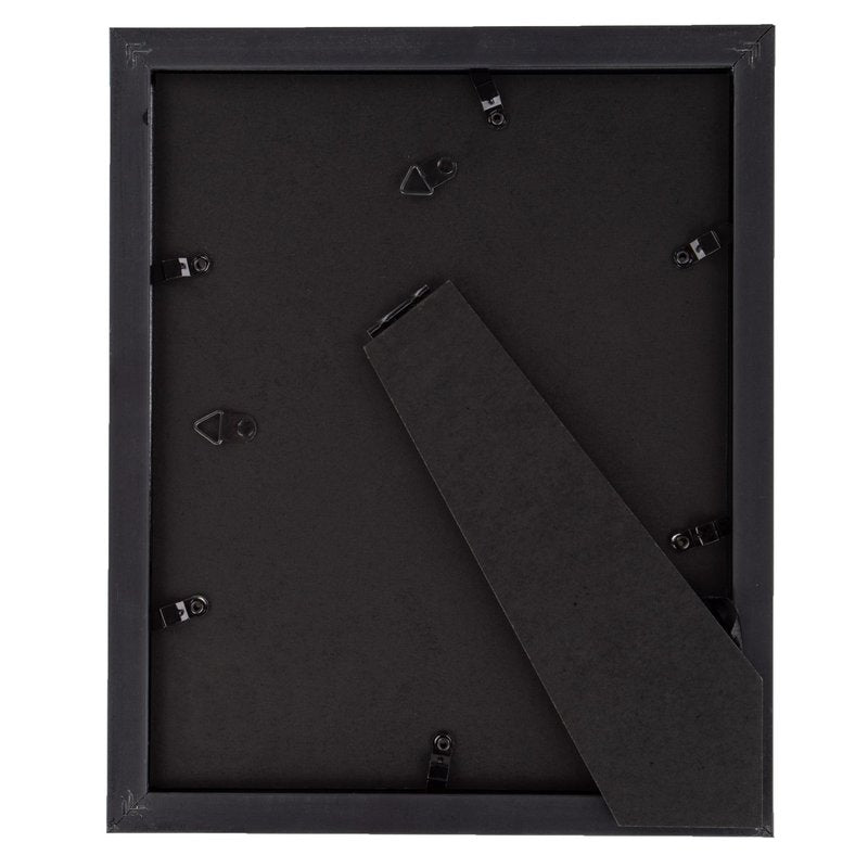 Set of 6 Picture Frames - 8x10 Photo Frame Set with Stand and Hooks for Gallery Wall or Family Portrait - Picture Wall Decor by Lavish Home (Black)