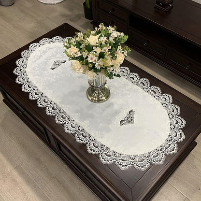 19.743.3 Inch Coffee Tablecloth for Living Room Center Table Doilies Embroidery Lace Tablecloth Home Dining Coffee