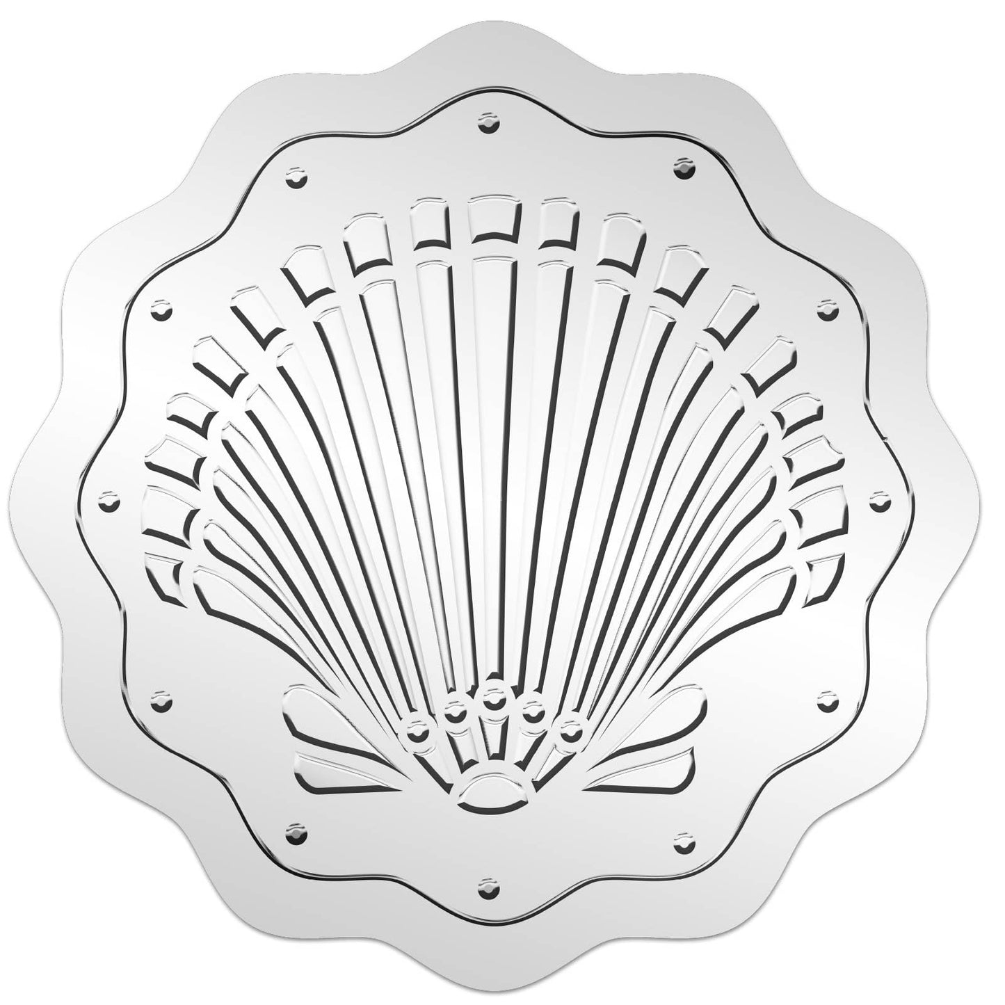 CRASPIRE 100Pcs Sea Shell Seal Sticker 2" Ocean Summer Beach Silver Foil Embossed Stickers Self Adhesive Sticker Labels Certificate Seals for Graduation Wedding Greeting Envelope Invitation Cards Pack