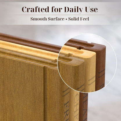 Book Cutting Board Set with Wooden Stand-Wooden Kitchen Cutting Boards That Look Like Books for Vegetables Cheese Meat, Chopping Board Gift Set for Home Cooks & Kitchen Decor