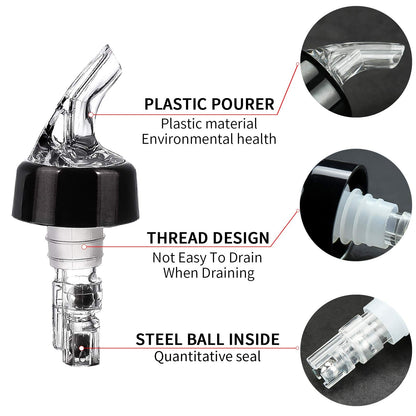 Automatic Measured Bottle Pourers Pack of 12 Liquor Bottle Pourers 1 oz (30 mL) Quick Shot Spirit Measure Wine Pourer Spouts Drinks Wine Cocktail Whiskey Dispenser Bartender Home Bar Tools (12pcs)