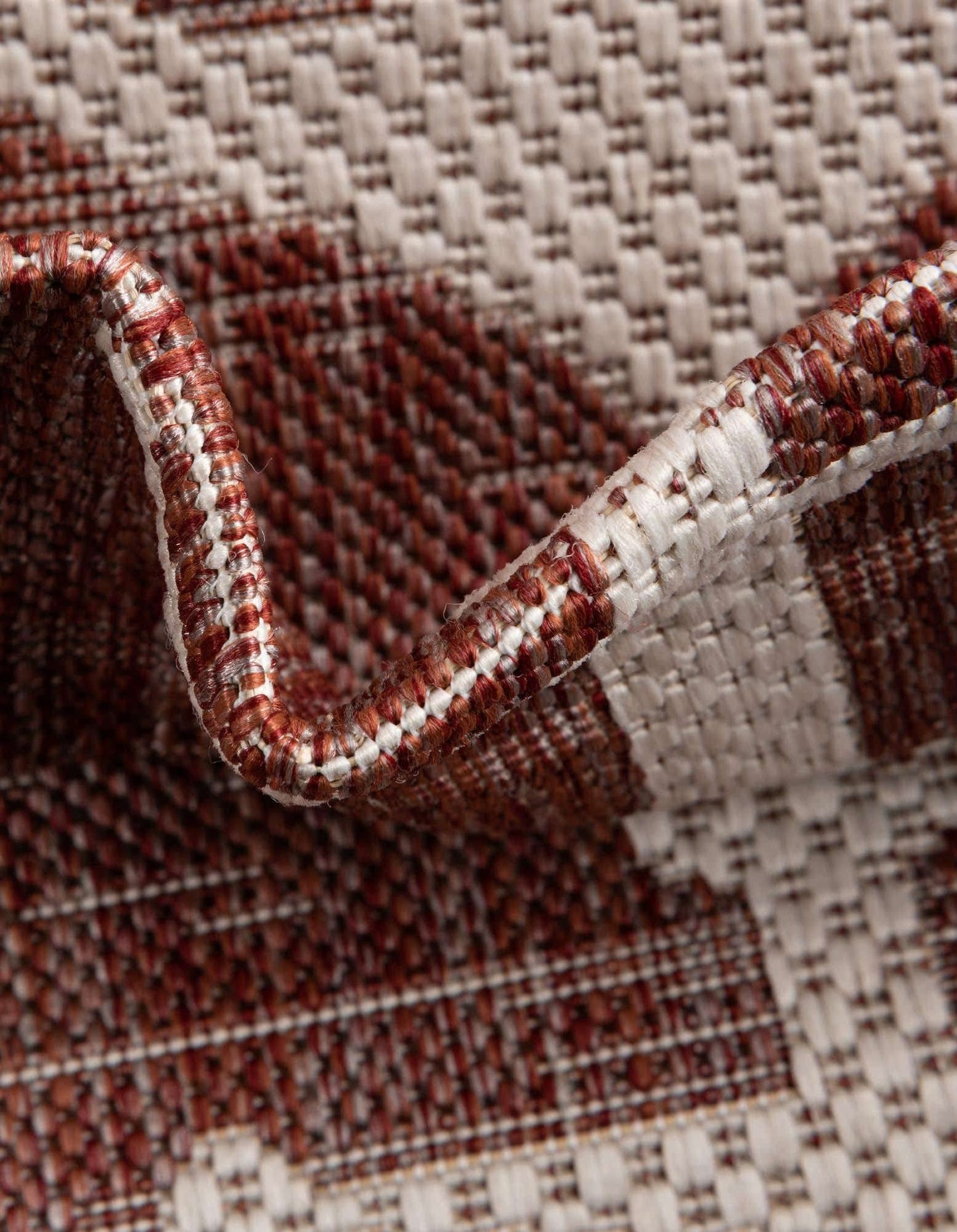 Unique Loom Outdoor Coastal Collection Area Rug - Ahoy (10' x 13' 1" Rectangle, Rust Red/ Ivory)