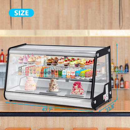 Garvee 8.1 Cu.Ft Commercial Countertop Refrigerator Display Case, Anti-Fog Pastry Dessert Fridge with Double-Layer Tempered Glass, 2 Adjustable Shelves & Digital Temp Control for Bakery, Cafe
