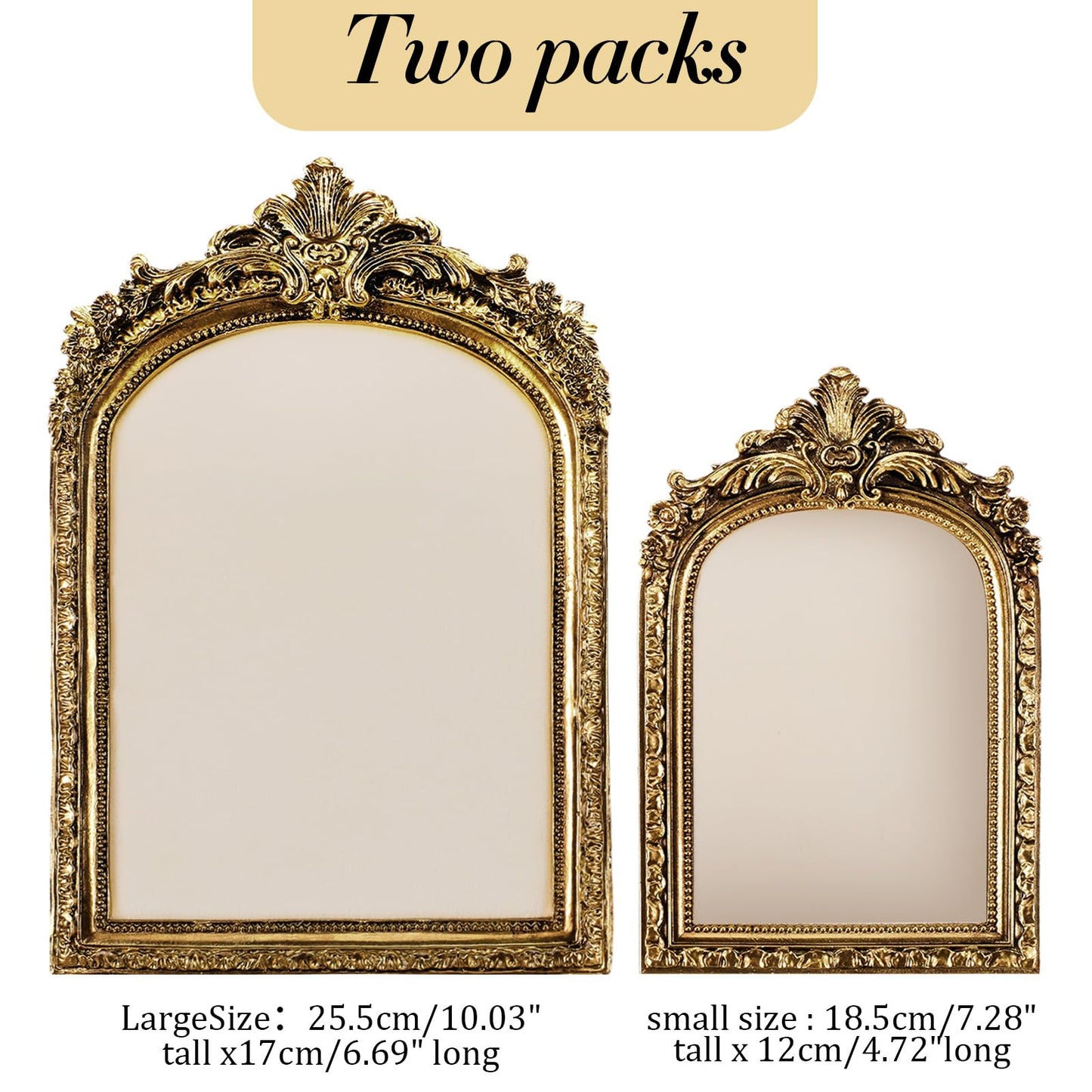 Meyeyaia 2pcs Gold Resin Jewelry Display Stand,Vintage Jewelry Holder Photo Frame Earring Holder,Velvet Necklace Tray Resin Jewelry Photography Props or Jewelry and Collectibles