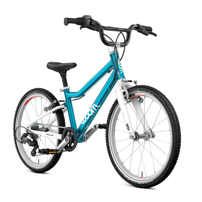 woom GO 4 Bicycle for Kids 6 to 8 Years Old, 20-Inch Lightweight 7-Speed Bike for Beginner Riders with Handbrake for Boys & Girls - Metallic Blue