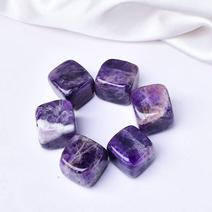 FZBHRO Amethyst Whiskey Stones Chilling Crystal Ice Cubes for Drinks Whiskey Rocks 0.7-0.8" Wine Cubes Gifts for Women Set of 6
