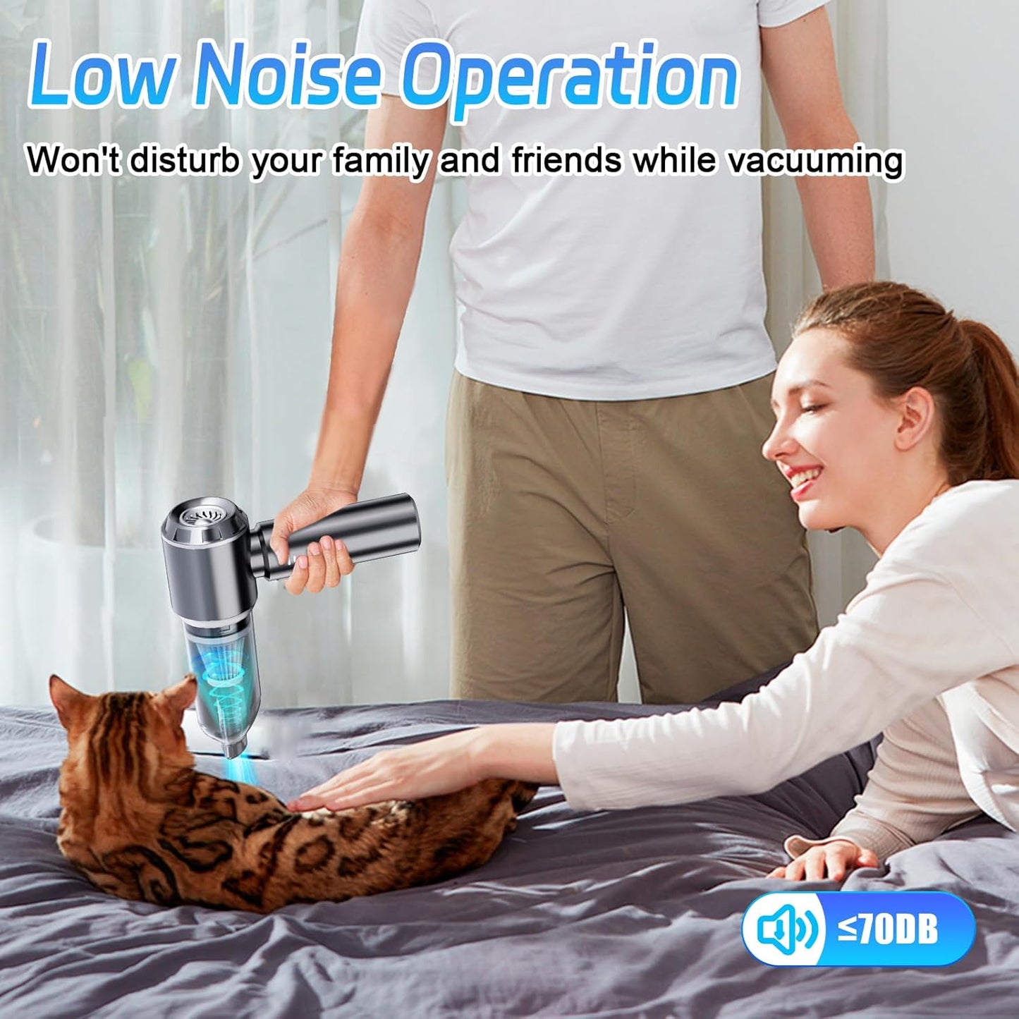 Portable Cordless Handheld Car Vacuum, 15000PA, 3 Speed Adjustable 4 in 1 with Brushless Motor and Multiple Nozzles