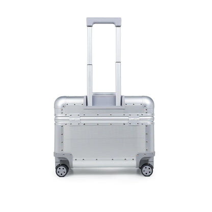 Perle Path All Aluminum Rolling Camera Case, Pilot case, Camera roller bag, Carry on, Hard Shell Photography Equipment suitcase with 4 Wheels and Telescopic Handle (Silver(with camera bag inside))
