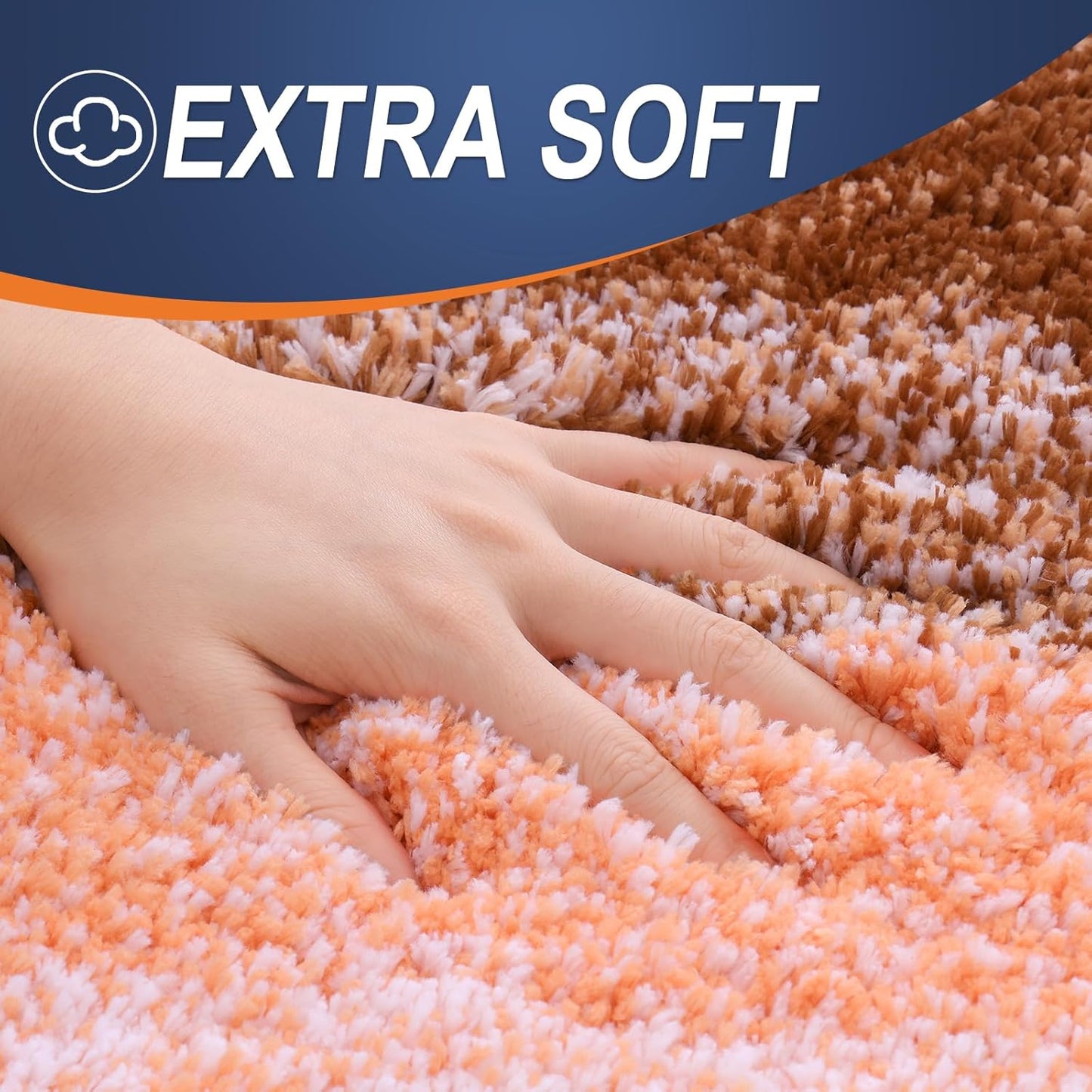 OLANLY Bathroom Runner Rug - Extra Soft & Absorbent Microfiber Mat | 70x24, Quick Dry, Rubber Backing, Orange